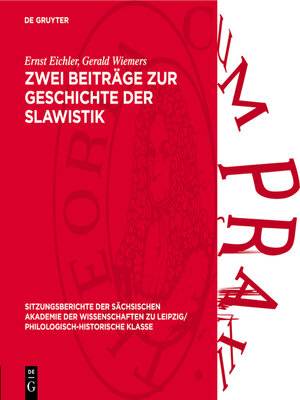 cover image of Zwei Beiträge zur Geschichte der Slawistik
